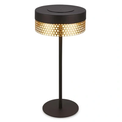 Immagine di Briloner Lampada da tavolo a batteria Booha, nera, metallo, IP44, dimmerabile