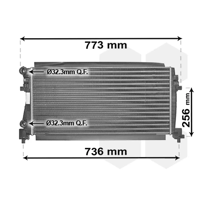 Immagine di VAN WEZEL 58002340 Radiatore motore Alluminio 650 322 24 *** IR PLUS con accessori Alette di raffreddamento montate meccanicamente