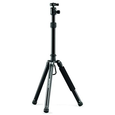 Immagine di Cullmann 52527 Treppiede mobile da viaggio Neomax 260 con supporto per smartphone (altezza d&#039;estensione 128 cm, dimensioni imballo 28.5cm, capacità di carico 3kg, peso 714g)