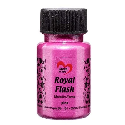 Immagine di ideen mit herz Colore acrilico metallico Royal Flash con riflessi metallici e particelle glitterati fini Vernice brillante metallizzata per gagliette 50 ml (rosa)