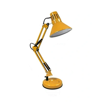 Immagine di Vetrineinrete® Lampada da scrivania con braccio snodabile luce tavolo in metallo orientabile morsetto incluso attacco per lampadine E27 casa ufficio cameretta (Giallo) P3