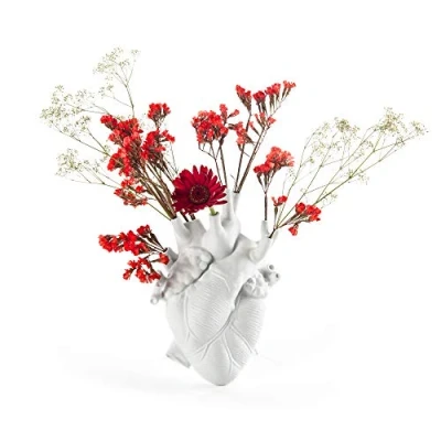 Immagine di Seletti Love In Bloom Vaso a forma di cuore, bianco