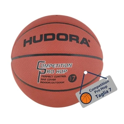 Immagine di Hudora palla da basket Competition Pro Hop leggermente gonfia misura 7 di qualità per esterni e interni bambini/ragazzi adulti maneggevole resistente