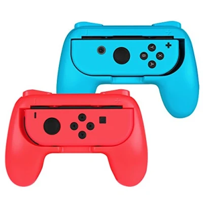 Immagine di FINTIE Comfort Grip per Nintendo Switch/Switch Modello OLED Joy con, [2 Pack] Design Ergonomico Resistente all&#039;Usura comodità di Gioco Controller Kit Maniglia Switch Rosso/Blu