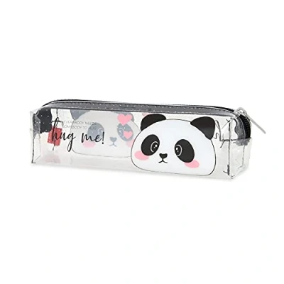 Immagine di Legami Pencil Case, Astuccio Trasparente, 19,5x5,5 cm, Panda, Hug Me, Mostra Esattamente Ciò che Contiene, in TCU Chiusura Zipper, Capiente