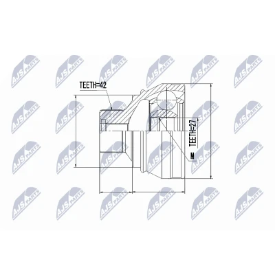 Immagine di NTY NPZ AU 052 Kit Giunto Omocinetico Assale anteriore Sx, Dx con bullone/vite TPE (elastomero termoplastico) AUDI: A4 B8 Avant