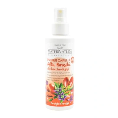 Immagine di Maternatura, Primer Capelli ad Alta Porosità alle Bacche di Goji, Styling Pre Asciugatura Idratante contro l&#039;Effetto Crespo ed Elettrostatico, Bio, Made in Italy 150 ml