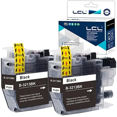 Immagine di LCL Cartucce d&#039;inchiostro Compatibile LC 3213 LC3213 3211 3213BK LC3213BK (2 Nero) Sostituzione per DCP J770 J772DW J774DW MFC J890DW J895 J497DW J572DW J491DW