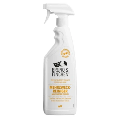Immagine di Bruno &amp; Finchen Detergente multiuso per cani, gatti e piccoli animali Rimuove i residui di urina, feci vomito ed elimina odori cane gatto Pulisce la lettiera gabbia degli uccelli 750 ml