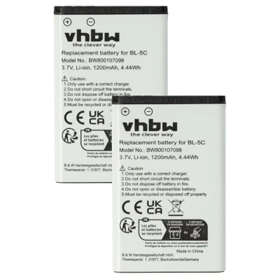 Immagine di vhbw 2x batteria compatibile con Saiet smartphone cellulare (1200mAh, 3,7V, Li Ion)