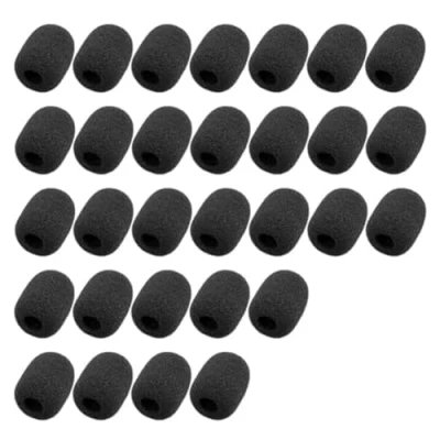 Immagine di eyYvxmep 30 Pezzi di Protezione Antivento per Microfono nel Schiuma, Mini Dimensioni con Risvolto, Coperture Schiuma Cuffia