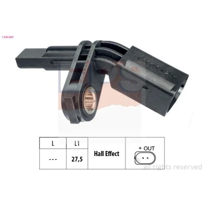 Immagine di EPS 1.960.007 Sensore ABS Made in Italy OE Equivalent VOLKSWAGEN: GOLF 6, Passat B7 Variant, Multivan 5 (7HM, AUDI: A3 Sportback, Hatchback
