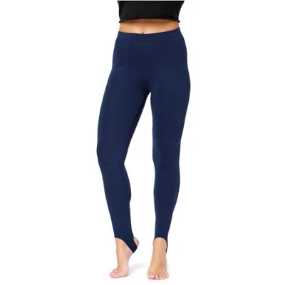 Immagine di Bellivalini Leggins Termici da Donna Foderati con Staffa Calze Invernali Caldo Après Ski in BLV50 321 (Blu Marino, M)