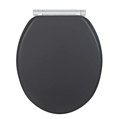 Immagine di Wenko Sedile Wc Morra con Cerniera Passante e Meccanismo di Abbassamento Automatico in Mdf Certificato Fsc Verniciatura a Più Strati, Fissaggio Igienico Fix Clip, 35 X 42 Cm, Antracite Opaco