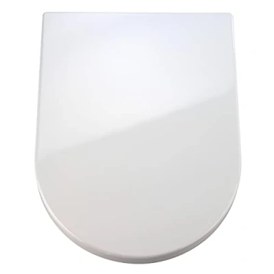 Immagine di Wenko Sedile WC Premium Palma Antibatterico, Chiusura Ammortizzata, Fissaggio igienico in Acciaio Inox Fix Clip Bianco
