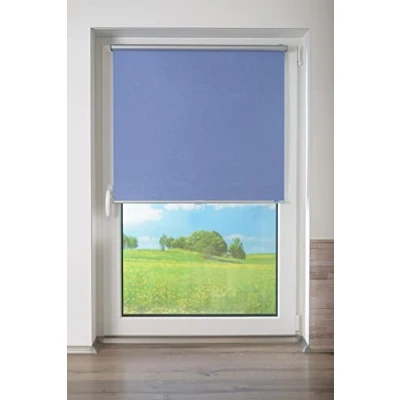 Immagine di Tenda a rullo con struttura moderna in tessuto jeans, 90 cm x 200 (larghezza lunghezza)