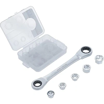 Immagine di BGS Diy 71016 Chiave ad anello a cricchetto con set adattatore, SW 8 19 mm 6 pezzi