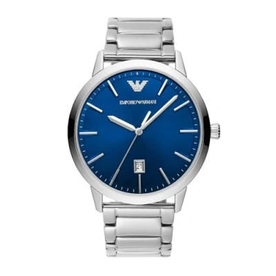 Immagine di Emporio Armani Orologio Uomo, movimento a tre lancette con data, cassa in acciaio inossidabile 43 mm e bracciale inossidabile, AR11311