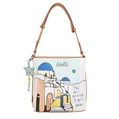 Immagine di Anekke Borsa da Donna a Tracolla in ecopelle con 1 manico Chiusura cerniera Valigia Mano Collezione Mediterranean 28 x 25 12 cm