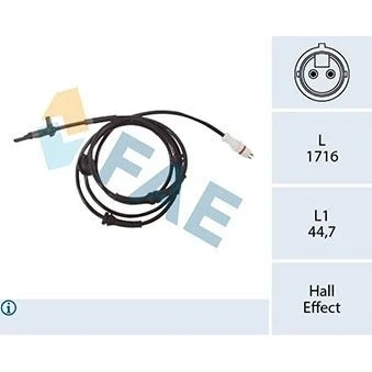 Immagine di FAE 78364 Sensore ABS con cavo Hall 2 1716 FIAT: Punto II Hatchback