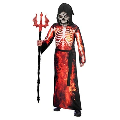 Immagine di amscan (PKT) (Fix 4/2) (9905058) Costume da Mietitore di Fuoco per bambini (6 8 anni)