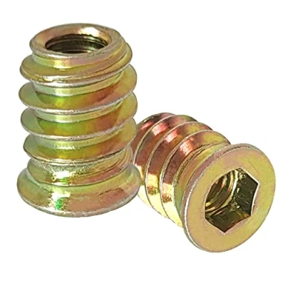 Immagine di 50 pezzi Inserto per legno M6 M8 con presa esagonale inserti filettati mobili (M6*15)