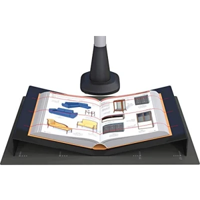 Immagine di Leggio per scanner overhead e libri. Area di scansione fino ad A3. Realizzato in poliacrilico nero.