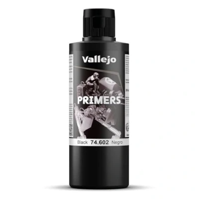 Immagine di Vallejo Colore per modellini, primer poliuretano, 200 ml, nero