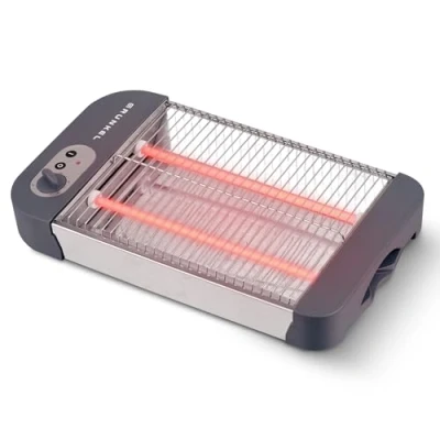 Immagine di Grunkel Tostapane piatto per tutti i tipi di pane e pasticceria da 600 W potenza, timer tostatura con 6 livelli vassoio raccogli briciole, modello TSP G2