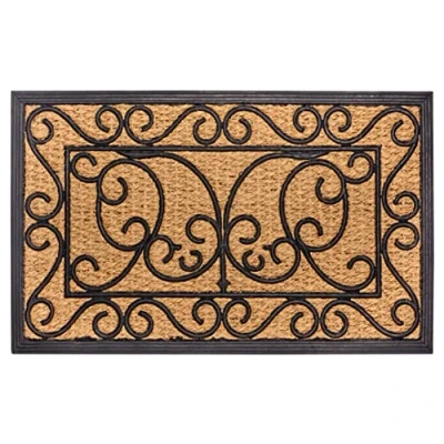 Immagine di HANSE Home Zerbino in cocco per interni ed esterni, 45 x 75 cm, fibra di e gomma, resistente alle intemperie, antiscivolo ingresso colore naturale