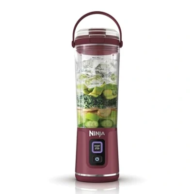 Immagine di Ninja Blast Frullatore Portatile, 530 ml, con Coperchio e Beccuccio, Mini Senza Fili, Ricaricabile, per Frullati, Trita Ghiaccio Frutta Congelata, Ciliegia, BC151EUCR