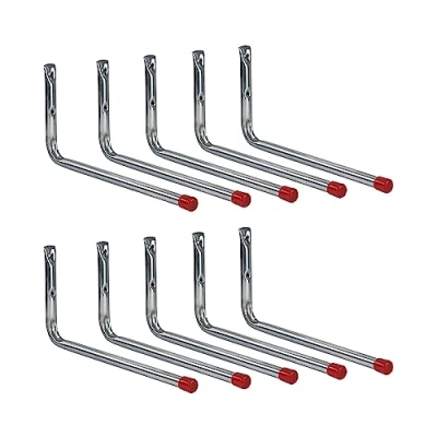 Immagine di Gedotec Ganci da parete in Metallo Zincato Lunghezza 350 mm A forma di L avvitare 10 Pezzi