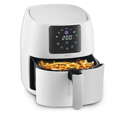 Immagine di SENYA Friggitrice senza olio ad aria calda multifunzione 4.5L Air Fryer, colore bianco, My Cook, 7 programmi automatici, 1400W, SYCK AF002W