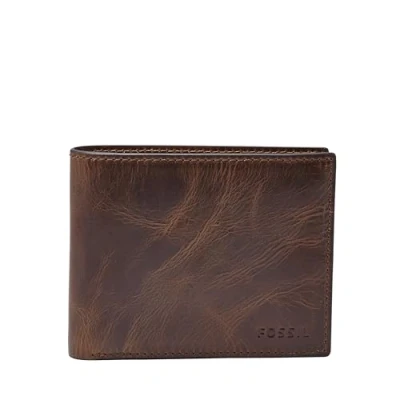 Immagine di Fossil RFID Flip ID Bifold Accessorio da Viaggio Portafoglio Bi Fold, Marrone Scuro, Taglia Unica Uomo