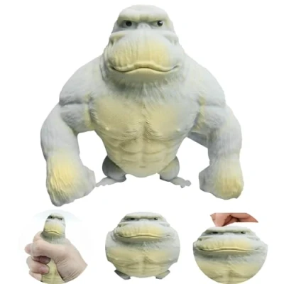 Immagine di DGUSO Scimmia Allungabile, Mr Monkey Elastikorps, Gorilla Antistress, Elastikorps Gorilla, per Bambini a Partire Dai 3 Anni Dei Mostri Action Figure Giocattoli Giungla Animali(Grigio,13*11cm)