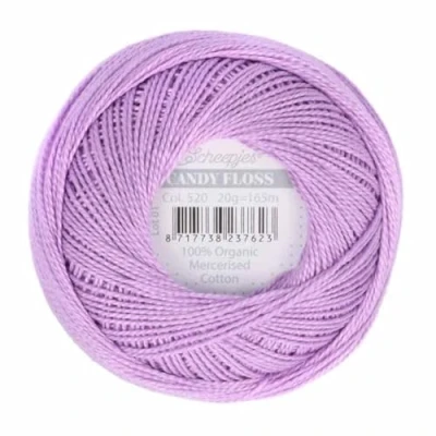 Immagine di Scheepjes Candy Floss 520 Lavender (165m) Filato di Cotone Mercerizzato Biologico 1x20g