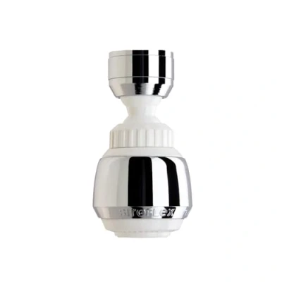 Immagine di Siroflex 2505/50S Sirius Rompigetto Aeratore Doccetta Rubinetto Cucina Made in Italy Cromato Bianco Con Prolunga Snodabile Areatore Per Rubinetti Risparmio Idrico E Filtro