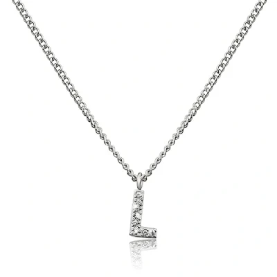 Immagine di GD GOOD.designs EST. 2015 Catena con lettere in argento da donna I Collana skin friendly ciondolo iniziale di acciaio inossidabile argento. (L)