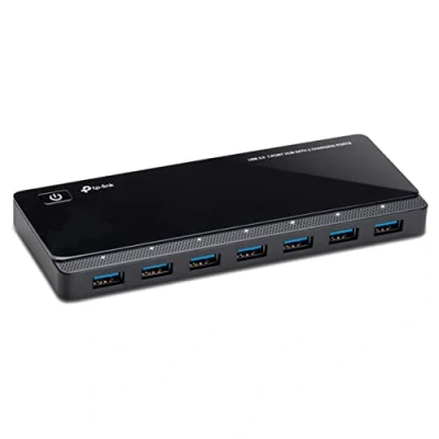 Immagine di TP Link UH720 HUB USB, 7 Porte USB 3.0, 2 Esclusive per la Ricarica Rapida 1.5 A, Velocit? di Trasferimento Fino a 5 Gbps, Nero