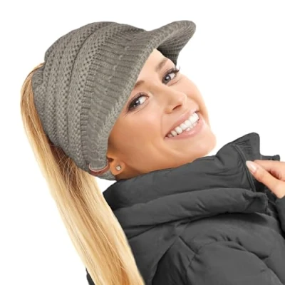 Immagine di TOSKATOK, Berretto da Donna con Coda di Cavallo a Forma Grigio Taglia Unica