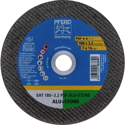 Immagine di PFERD EHT 180 3,2 PSF ALU+STONE 61826222 Disco di taglio dritto mm 25 pz. Alluminio, Metalli non ferrosi, titanio, Lega Ghisa, Duroplast,