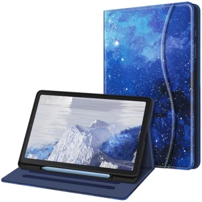 Immagine di FINTIE Custodia per Samsung Galaxy Tab S6 Lite 10.4&#039;&#039; 2024/2022/2020 (SM P620/P625/P613/P619/P610/P615) con S Pen Holder [SlimShell] Multi angli Leggero Morbida TPU Cover Case, Starry Sky