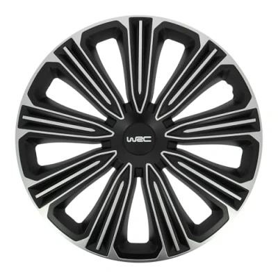Immagine di WRC 007491 4 Copricerchi, Bicolore, Tutti i Tipi di Ruote 15 Pollice Nero