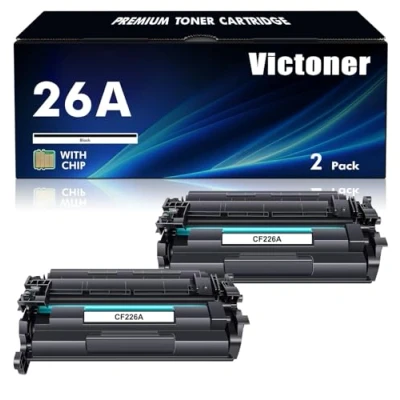 Immagine di VICTONER Cartuccia Toner Compatibile per HP 26A CF226A 26X CF226X LaserJet Pro MFP M426fdw M426fdn M426dw M402n M402dn M402dw M402d M402 M426 ( Nero, Confezione da 2 )