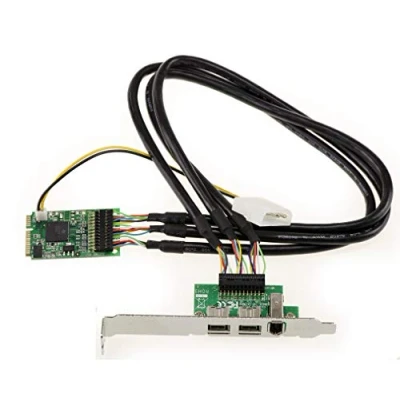 Immagine di KALEA INFORMATIQUE Scheda controller Mini PCIe Firewire 800 e 400 IEEE1394A IEEE1394B su porta mPCIe con 2+1 uscite chipset TI