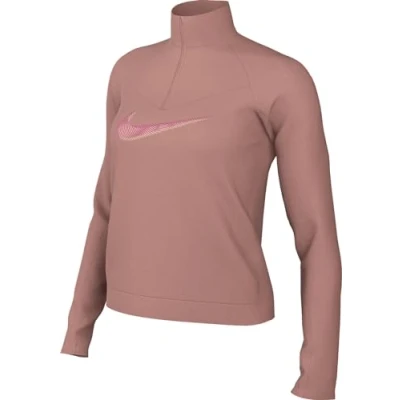 Immagine di Nike Performance W NK DF HBR HZ Pacer Maglietta a manica lunga, Donna, Taglia: Large, Red stardust/fierce pink
