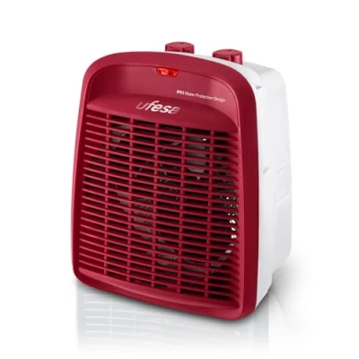 Immagine di Ufesa Persei Stufa Elettrica Termoventilatore Compatto, 3 modalità, 2 livelli di potenza, 2000 W, Funzione Ventilazione, Termostato Regolabile, Rosso