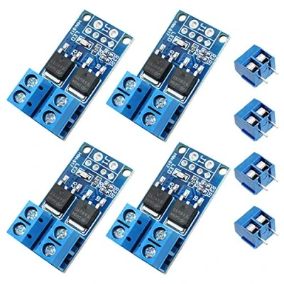 Immagine di WayinTop 4 x Modulo Driver Mosfet Trigger Switch Drive Module 0 20KHz Regolazione PWM Velocità Motore Lampada Controllo luminosità DC 5V 36V 15A 400W + 2Pin Morsettiera a Vite PCB