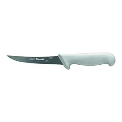 Immagine di Starrett Coltello da Disossamento Cucina in Acciaio Inox Dello Chef, Profilo Curvo Stretto, 5 Pollici (130 mm), Manico Bianco (BKW106 5)