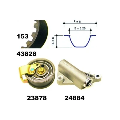 Immagine di MAPCO 23827 Kit cinghia di distribuzione 153 AUDI: A6 C5 Avant, A4 B5 Sedan, VOLKSWAGEN: Passat Variant, Sedan